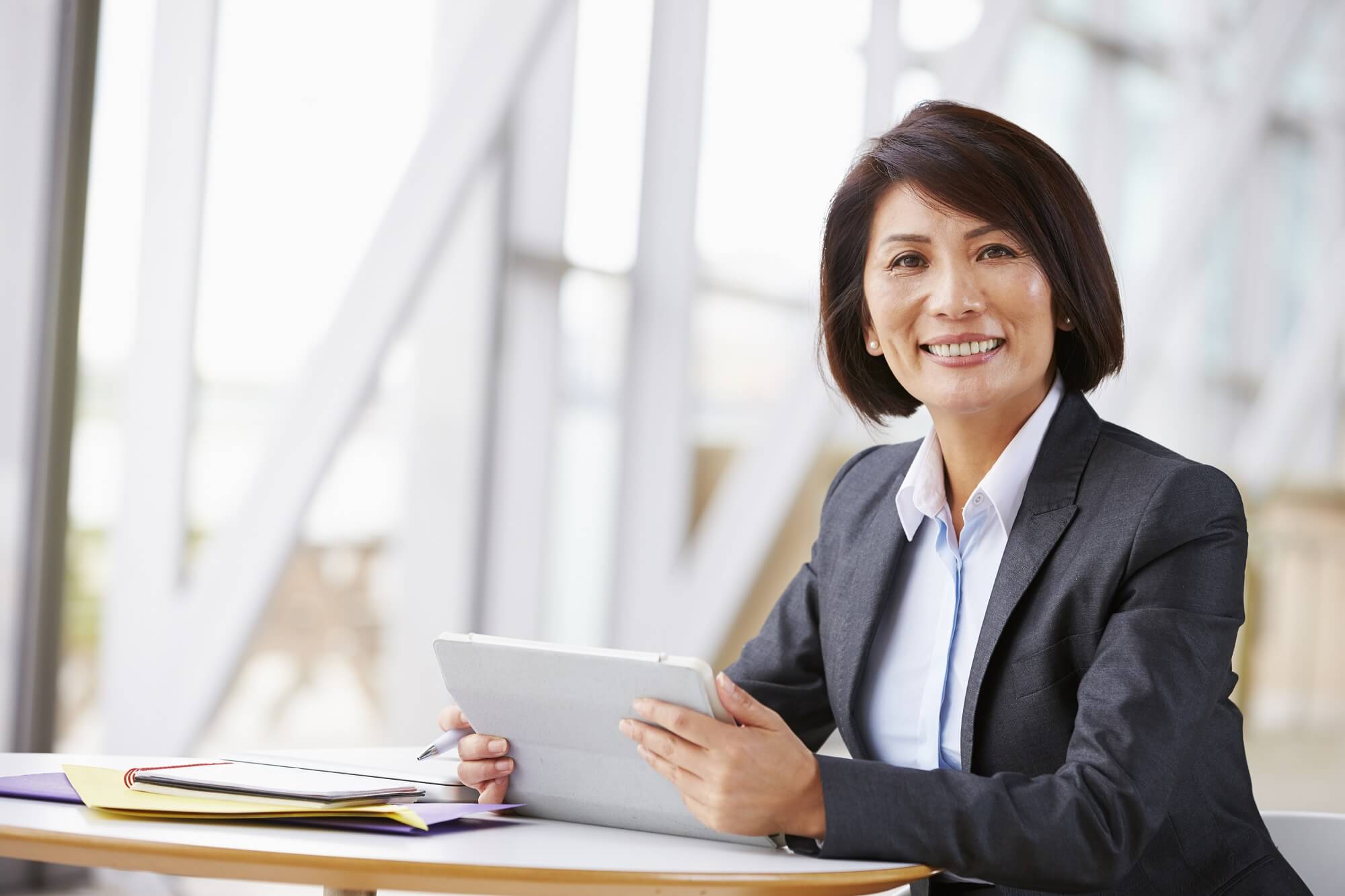 woman at desk